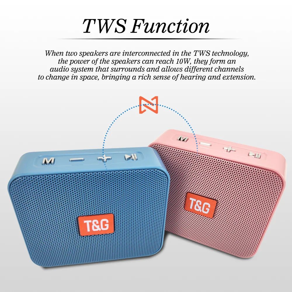 TG166 Altavoz Bluetooth portátil inalámbrico Mini columna de graves Boombox BT USB TF AUX Play altavoz al aire libre para tableta de teléfono inteligente