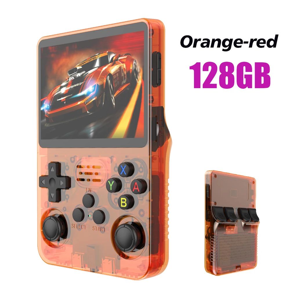 Consola de Videojuegos Retro de Código Abierto de 128 GB, Sistema Linux, Pantalla IPS de 3.5 Pulgadas, Reproductor de Video Portátil de Bolsillo, 64 GB de Juegos