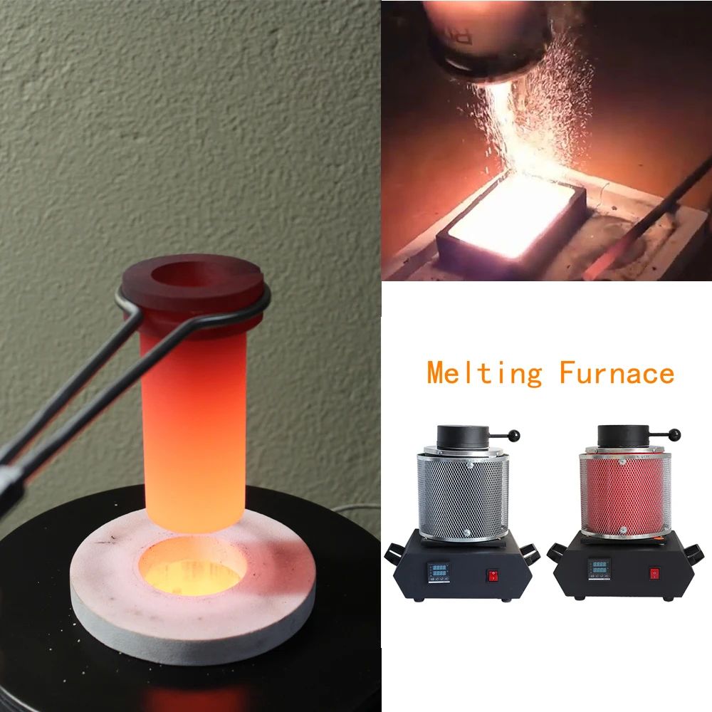 NIUPIKA-horno Digital de fusión de oro, 3KG, capacidad de calefacción, 2100W, fundición, refinación, herramienta de joyería de plata y metales preciosos