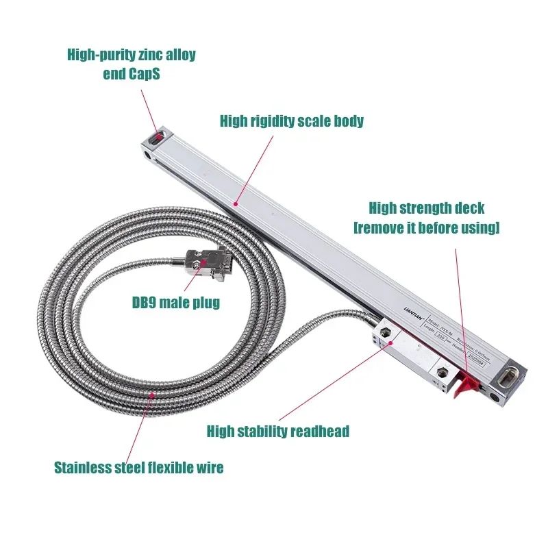 Pantalla LCD DRO YH800-2 de 2 Ejes, 19 Idiomas, AC90-260V, Sensor de Desplazamiento, Escala Lineal de 50-1000mm, Codificador, Regla de Cuadrícula
