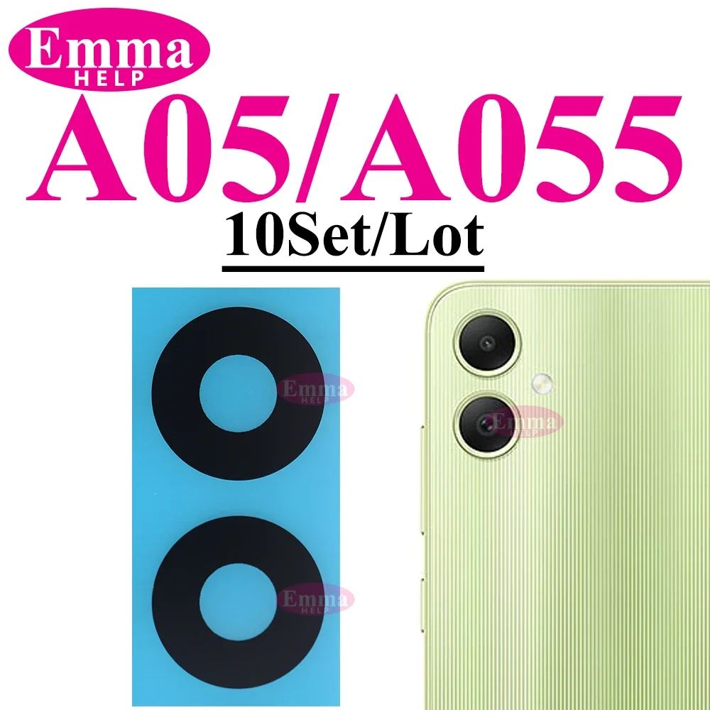 Lente de cristal de cámara trasera para Samsung Glaxy A14 A54 A05 A15 A55 A35 A34 A04 A25 A04s A05s A24 trasera con adhesivo adhesivo, 10 Uds.