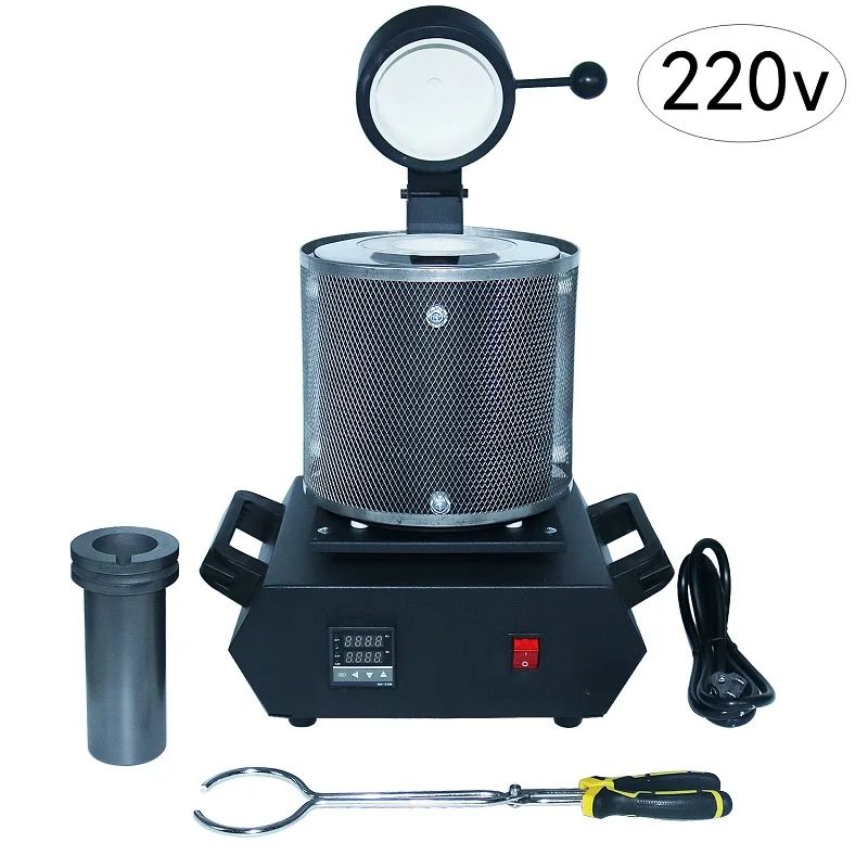 NIUPIKA-horno Digital de fusión de oro, 3KG, capacidad de calefacción, 2100W, fundición, refinación, herramienta de joyería de plata y metales preciosos