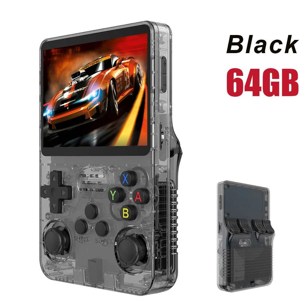 Consola de Videojuegos Retro de Código Abierto de 128 GB, Sistema Linux, Pantalla IPS de 3.5 Pulgadas, Reproductor de Video Portátil de Bolsillo, 64 GB de Juegos