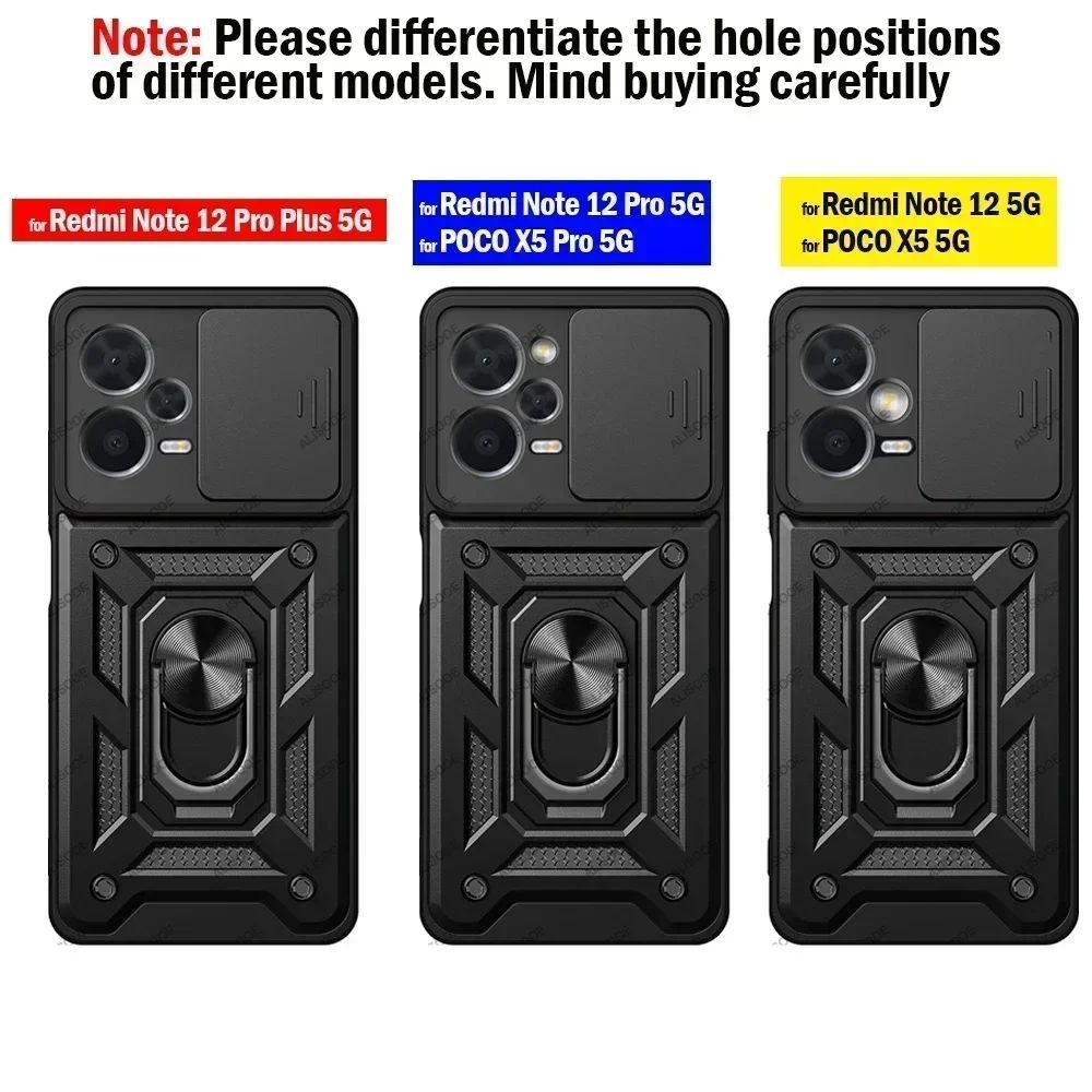 Funda Protectora para POCO X8 Pro Max X7 X6 Pro 5G, Funda con Anillo y Soporte para Xiaomi POCO X8 Pro, Protección para la Lente de la Cámara