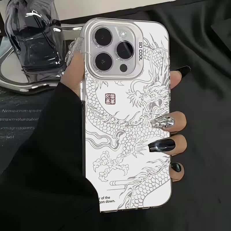Nueva funda de teléfono de dragón chino de lujo para Xiaomi Poco X6 F5 X5 M6 Pro 4G Mi 13 12 11 Lite 5G NE 14 13T 12T Pro cubierta a prueba de golpes
