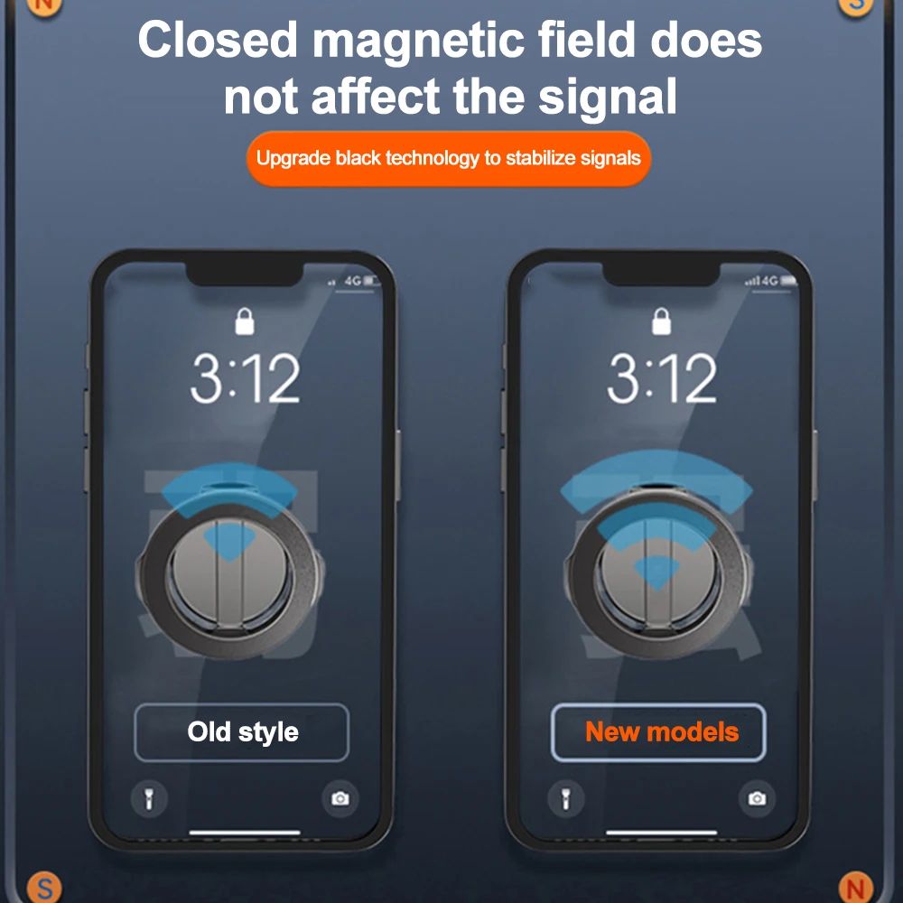 Soporte magnético fuerte para teléfono móvil para coche 360 °   Soporte Pegatina Trasera Giratorio Ajustable Magsafe para IPhone 15 Samsung Xiaomi Universal