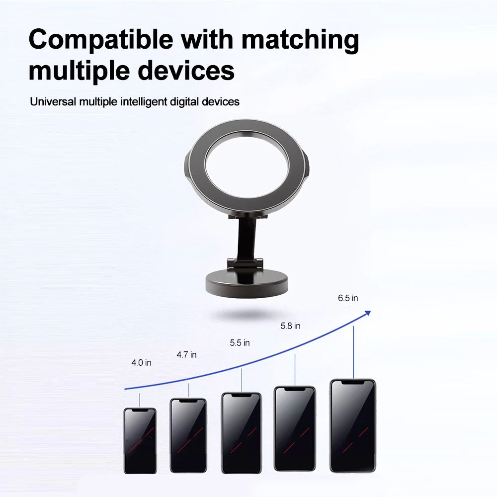 Soporte magnético fuerte para teléfono móvil para coche 360 °   Soporte Pegatina Trasera Giratorio Ajustable Magsafe para IPhone 15 Samsung Xiaomi Universal