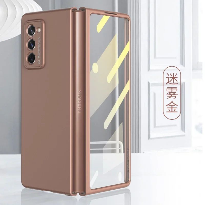 Funda de plástico ultrafina para Samsung Galaxy Z Fold 2, cubierta protectora de cristal mate para pantalla exterior para Samsung Z Fold2 5G