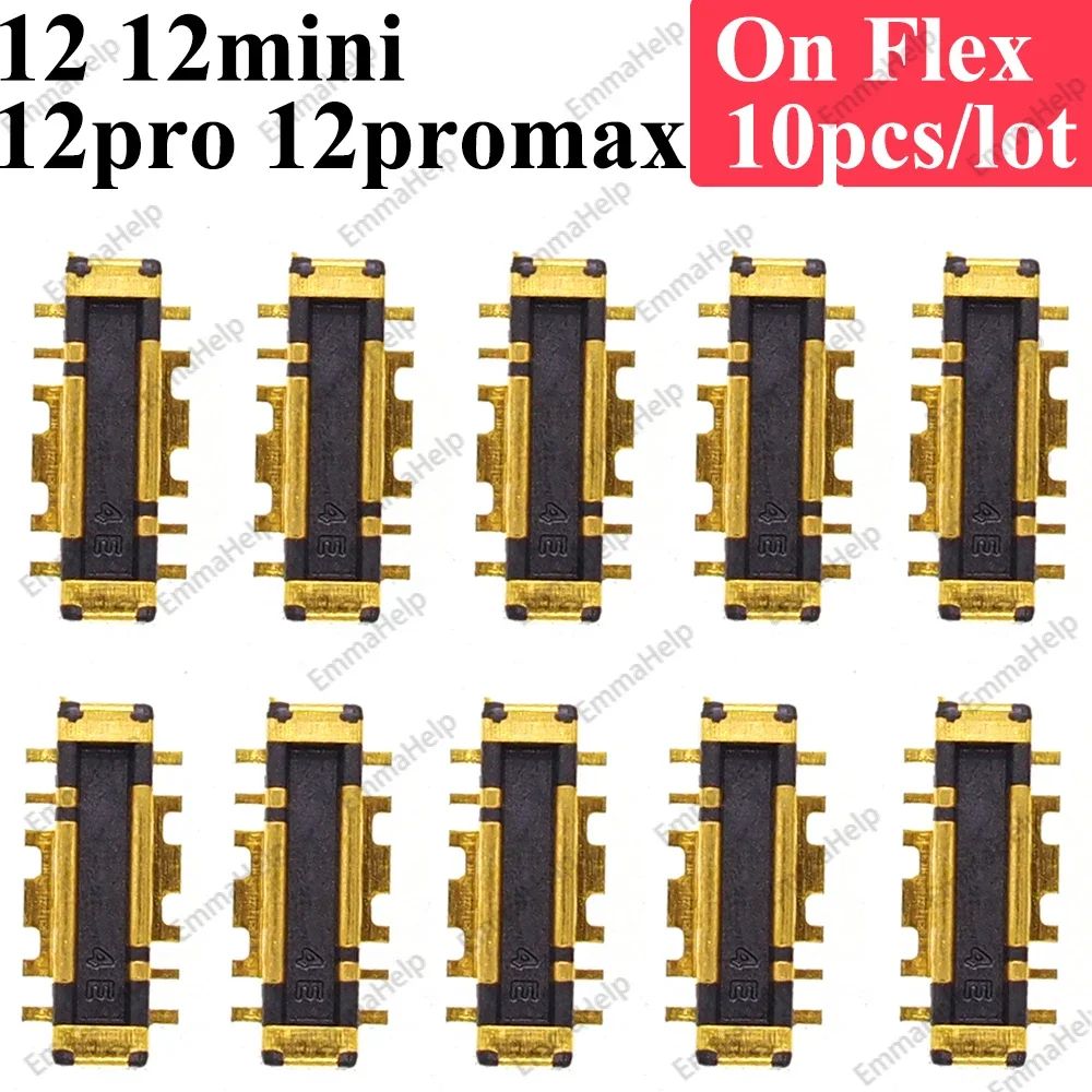 10 Uds batería FPC conector Flex Cable para iPhone 14 15 Plus 13 12 11 Pro Max 7 6S X XR 8 Plus Clip enchufe