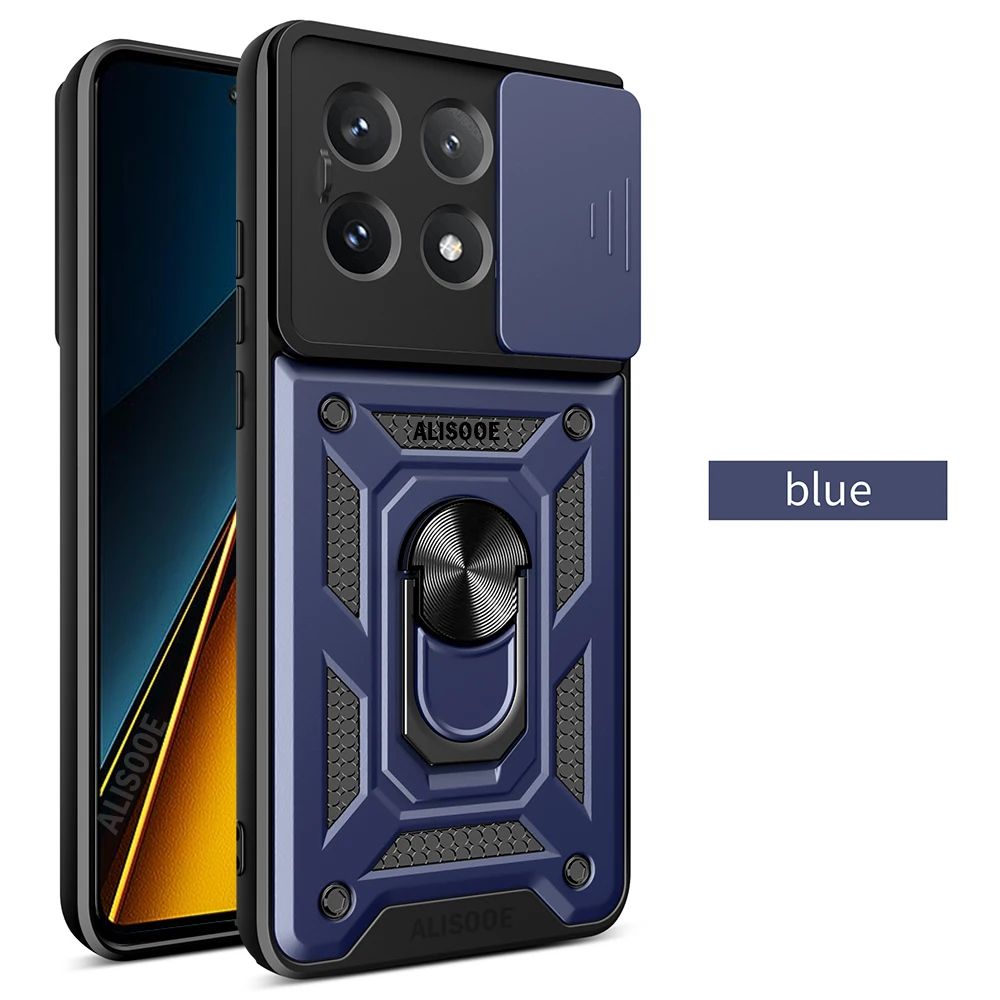 Funda Protectora para POCO X8 Pro Max X7 X6 Pro 5G, Funda con Anillo y Soporte para Xiaomi POCO X8 Pro, Protección para la Lente de la Cámara