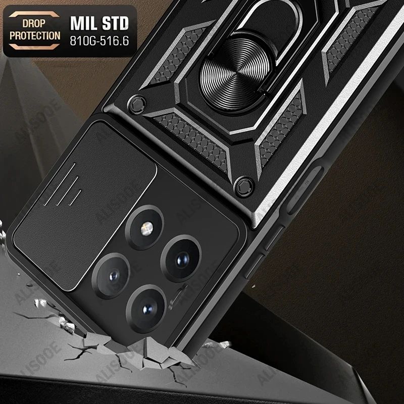Funda Protectora para POCO X8 Pro Max X7 X6 Pro 5G, Funda con Anillo y Soporte para Xiaomi POCO X8 Pro, Protección para la Lente de la Cámara