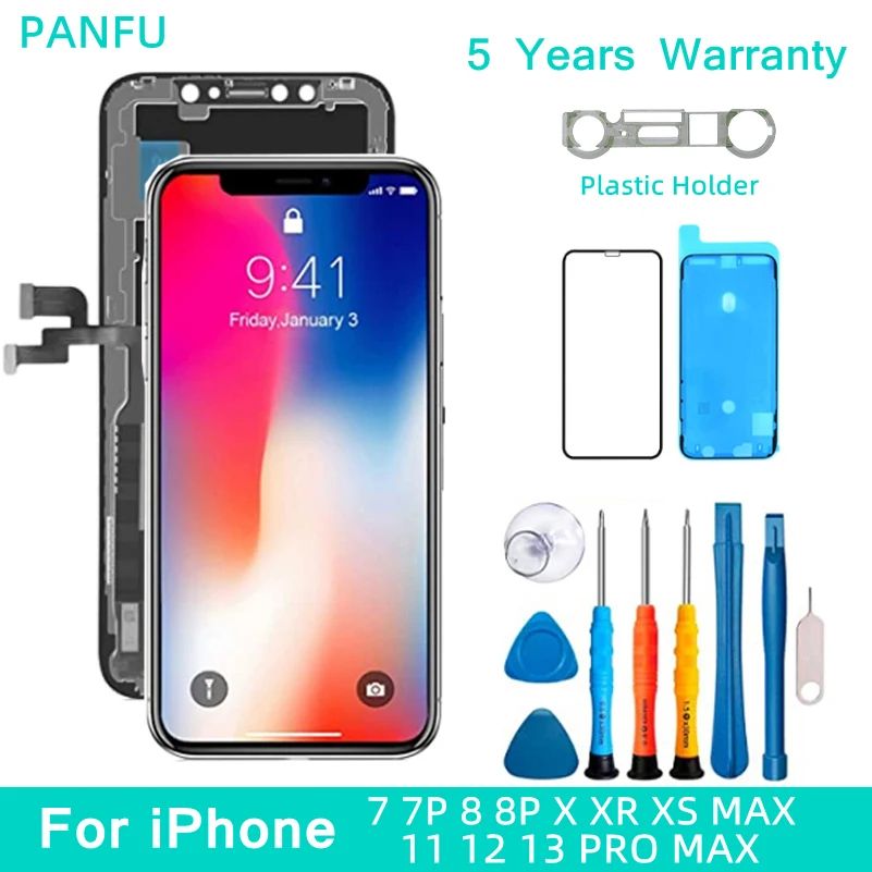 Nueva pantalla OLED para iPhone X XR XS MAX 11 12 PRO MAX pantalla LCD para iPhone 7 8 Plus X XS 11 Incell soporte de pantalla táctil 3D verdadero