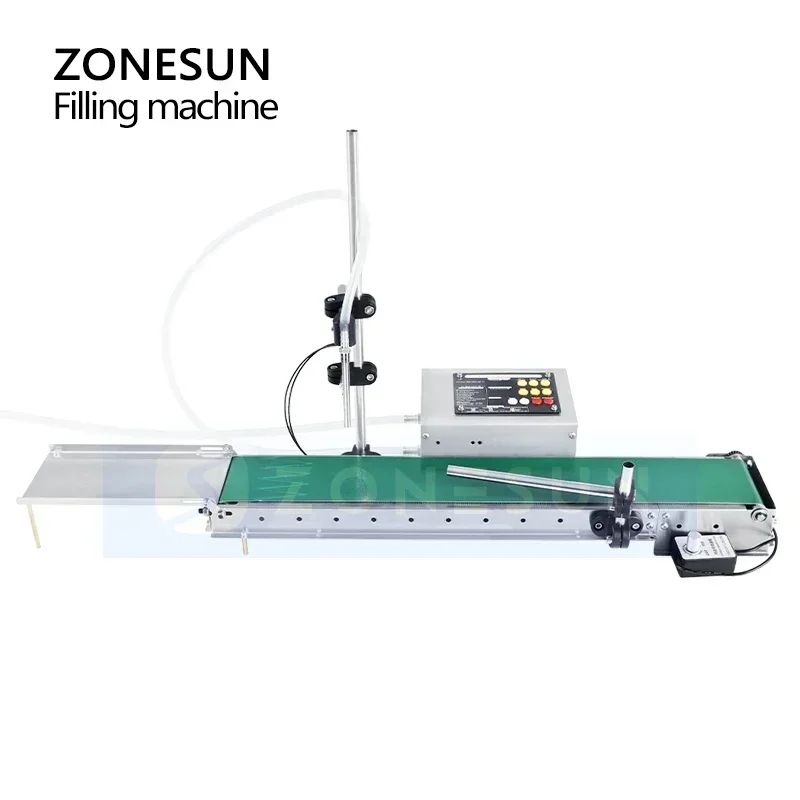 ZONESUN-máquina automática de llenado de líquidos de un solo cabezal con transportador, botella de aceite de Perfume, llenador de agua ZS-DPYT1500/ZS-DPYT3000