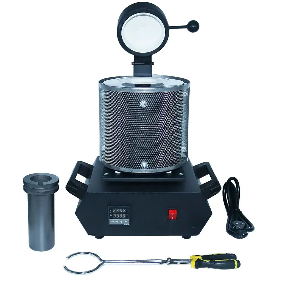 NIUPIKA-horno Digital de fusión de oro, 3KG, capacidad de calefacción, 2100W, fundición, refinación, herramienta de joyería de plata y metales preciosos