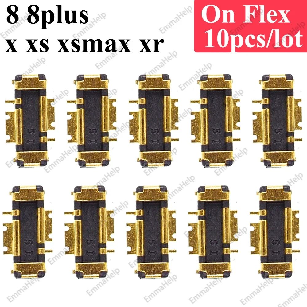 10 Uds batería FPC conector Flex Cable para iPhone 14 15 Plus 13 12 11 Pro Max 7 6S X XR 8 Plus Clip enchufe