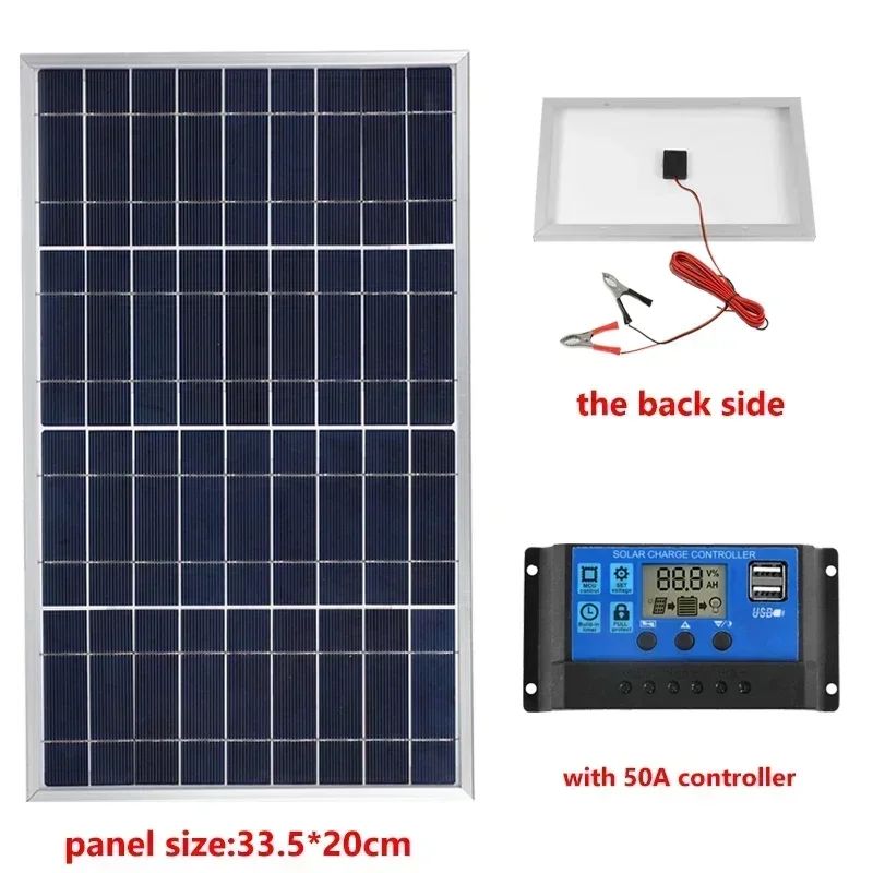Kit de Panel Solar de 300W, generador Solar policristalino completo de energía USB de 12V, portátil, recargable para exteriores, para el hogar