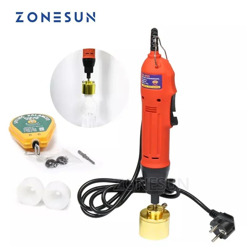 ZONESUN Máquina taponadora manual Taponadora de botellas de aceite de humo de plástico con tornillo (10-30 mm)