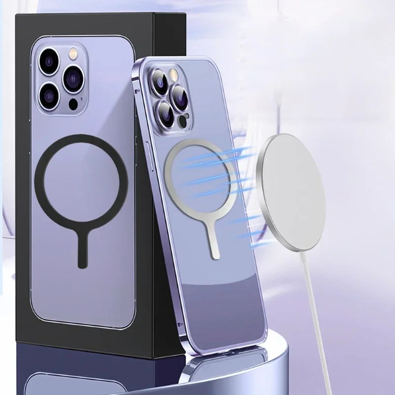 Adhesivo Universal de anillos de Metal para cargador inalámbrico magnético Magsafe para Iphone Samsung Xiaomi placa de cargador de teléfono de coche hoja de hierro