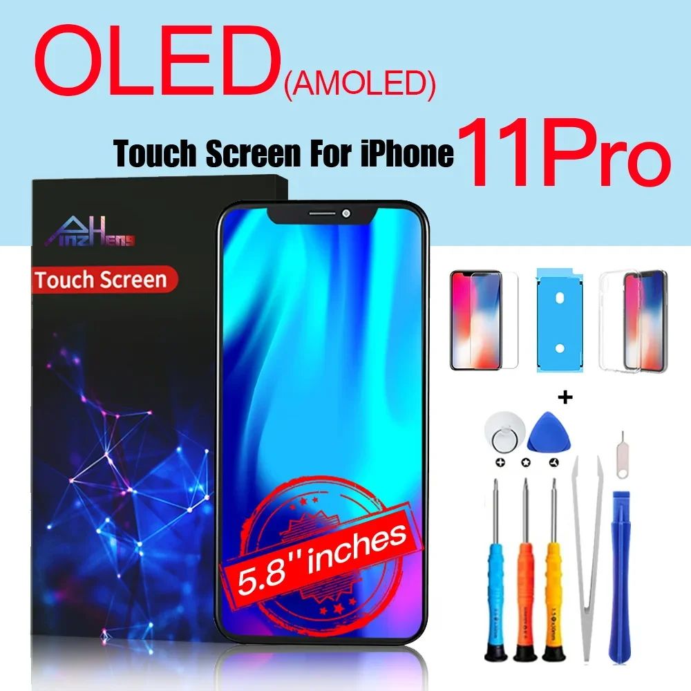 PINZHENG pantalla de alta calidad AMOLED INCELL LCD OLED OEM para iPhone 11 12 13 Mini Pro Max XS XR MAX reemplazo de pantalla con herramienta