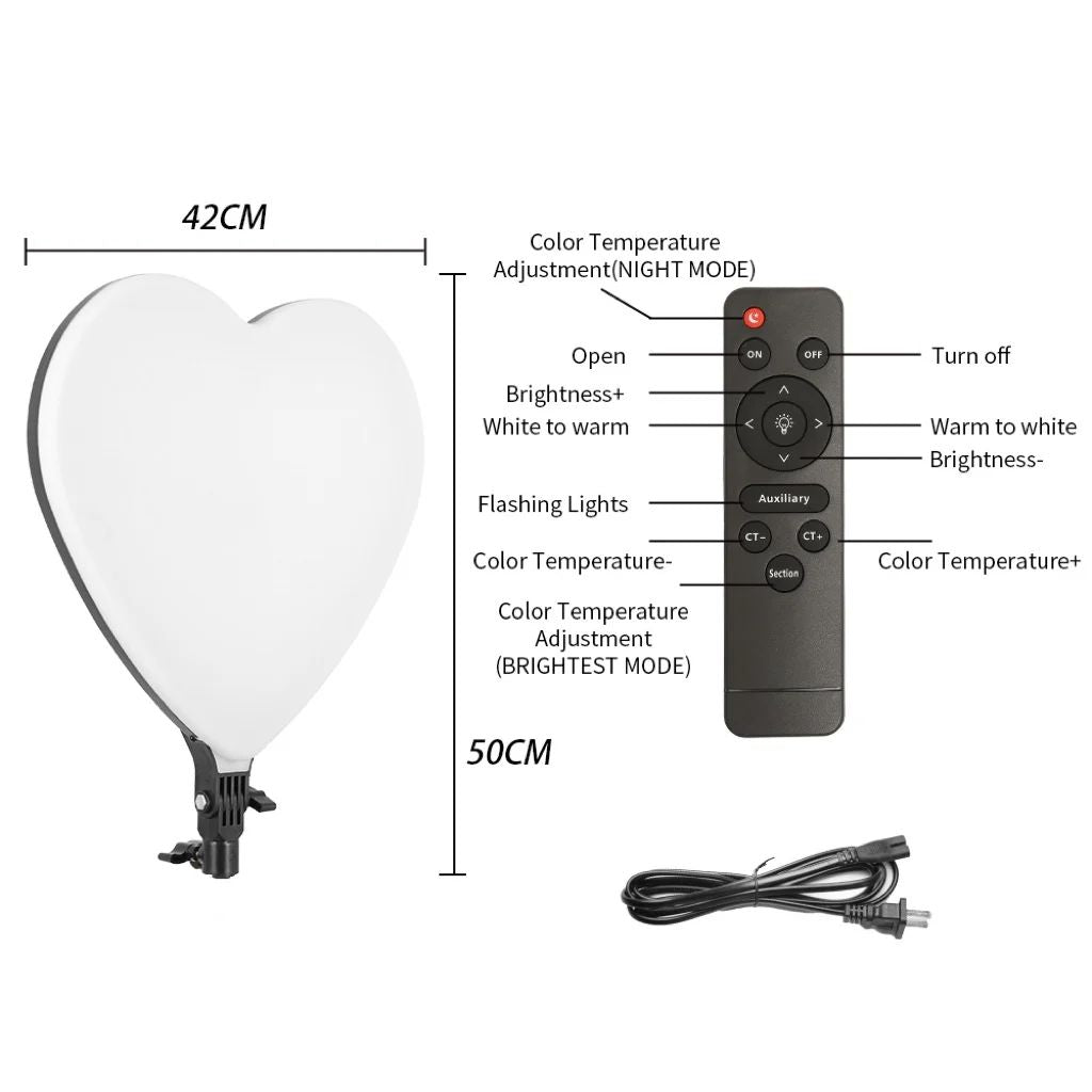 Luz LED de Video SH de 24'' y 90W, Panel de Iluminación Regulable para Fotografía, Selfies, Estudio Fotográfico, Transmisión en Vivo, Lámpara de Relleno con Trípode