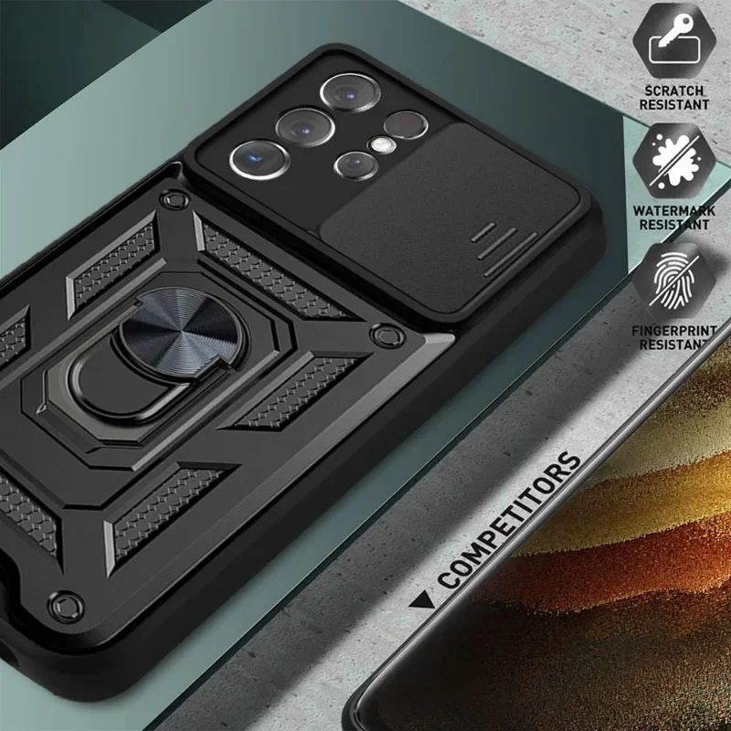 Funda protectora para parachoques de lente de cámara deslizante para Samsung Galaxy S24 S23 S22 S21 Ultra S20 Plus A53 A54 S20 FE Note 20 S23 FE