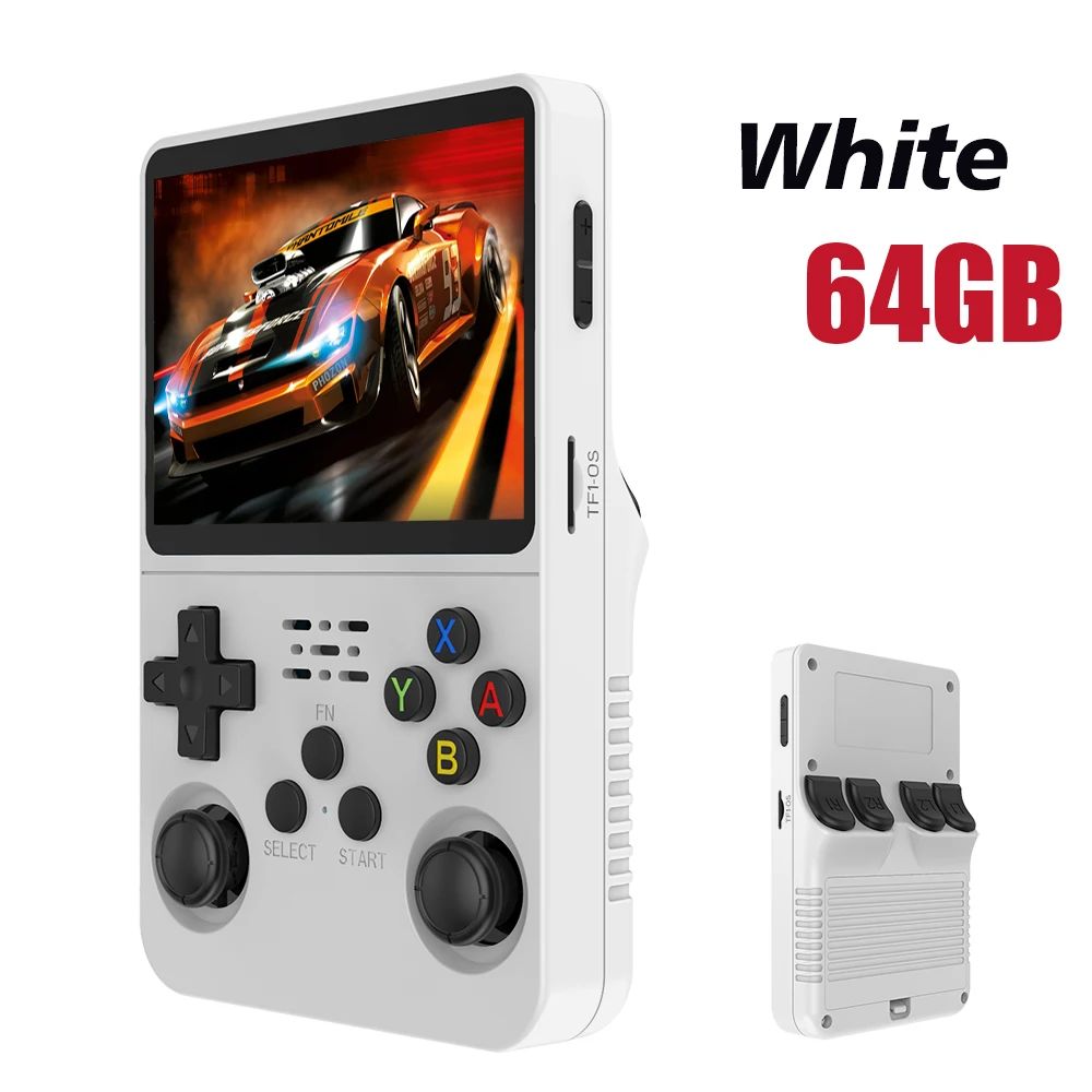 Consola de Videojuegos Retro de Código Abierto de 128 GB, Sistema Linux, Pantalla IPS de 3.5 Pulgadas, Reproductor de Video Portátil de Bolsillo, 64 GB de Juegos