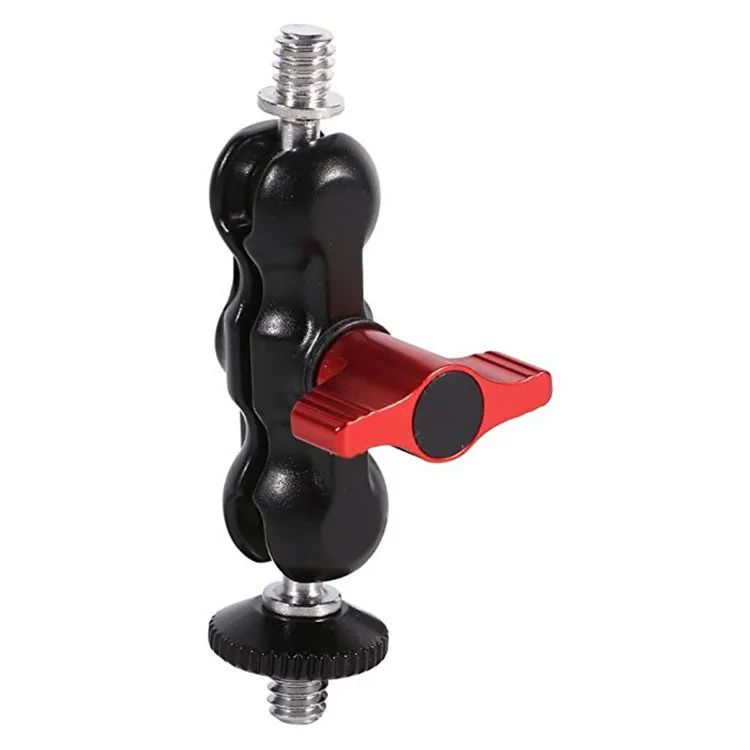 Monitor de montaje con abrazadera para cámara Super Clamp 360 °   Adaptador de cabeza de bola doble con brazo mágico Ballhead para cámara DSLR/Gopro/luces LED/teléfono