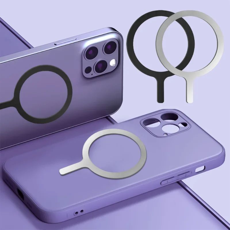 Adhesivo Universal de anillos de Metal para cargador inalámbrico magnético Magsafe para Iphone Samsung Xiaomi placa de cargador de teléfono de coche hoja de hierro