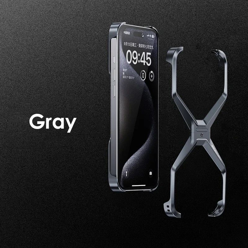 Funda Protectora de Aluminio Extraíble con Disipación de Calor y Resistente a Impactos para IPHONE 16 Pro Max, Carcasa Metálica sin Marco para iPhone 14, 15, 16 Pro Max