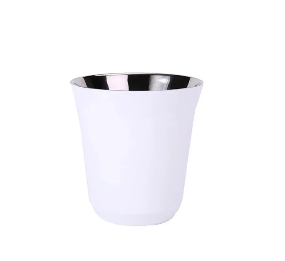 Tazas de café expreso de acero inoxidable 304, tazas de café de 80ML y 160ML, aisladas, doble pared, segura, pequeña capacidad