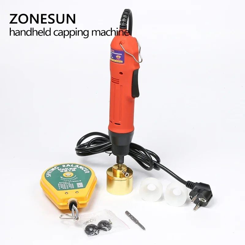 ZONESUN-Máquina Manual de tapado de botellas, sellador de tapas de rosca de 10-30MM