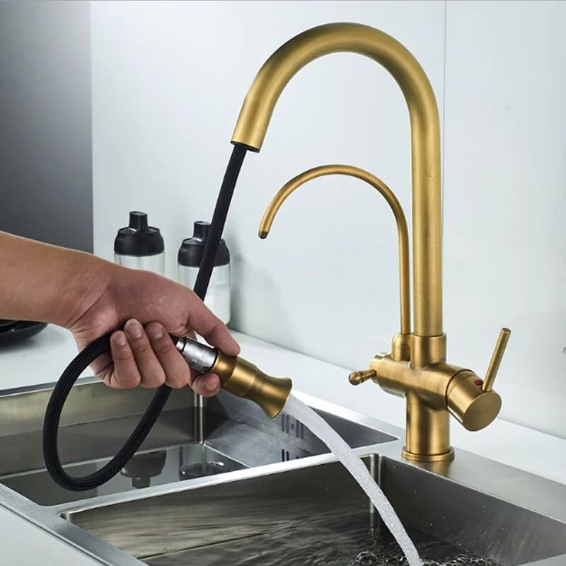 Grifos de cocina con filtro táctil inteligente, grifo mezclador de cocina extraíble en frío y caliente, color negro y dorado, Sensor de rotación, grifo de cocina con filtro táctil