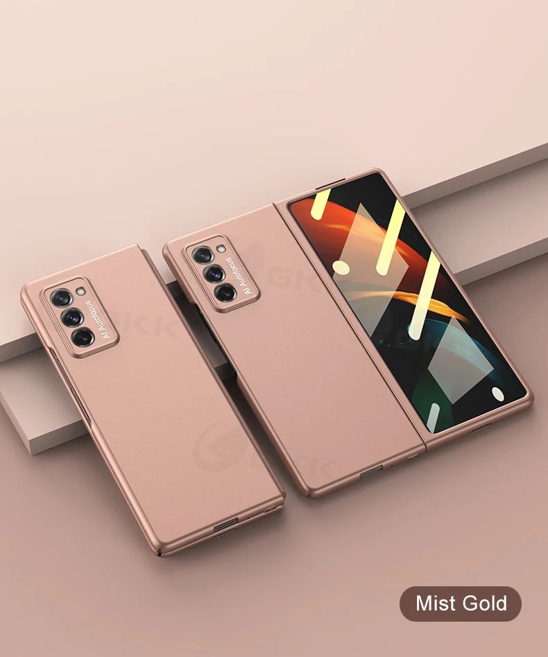 Funda de plástico ultrafina para Samsung Galaxy Z Fold 2, cubierta protectora de cristal mate para pantalla exterior para Samsung Z Fold2 5G
