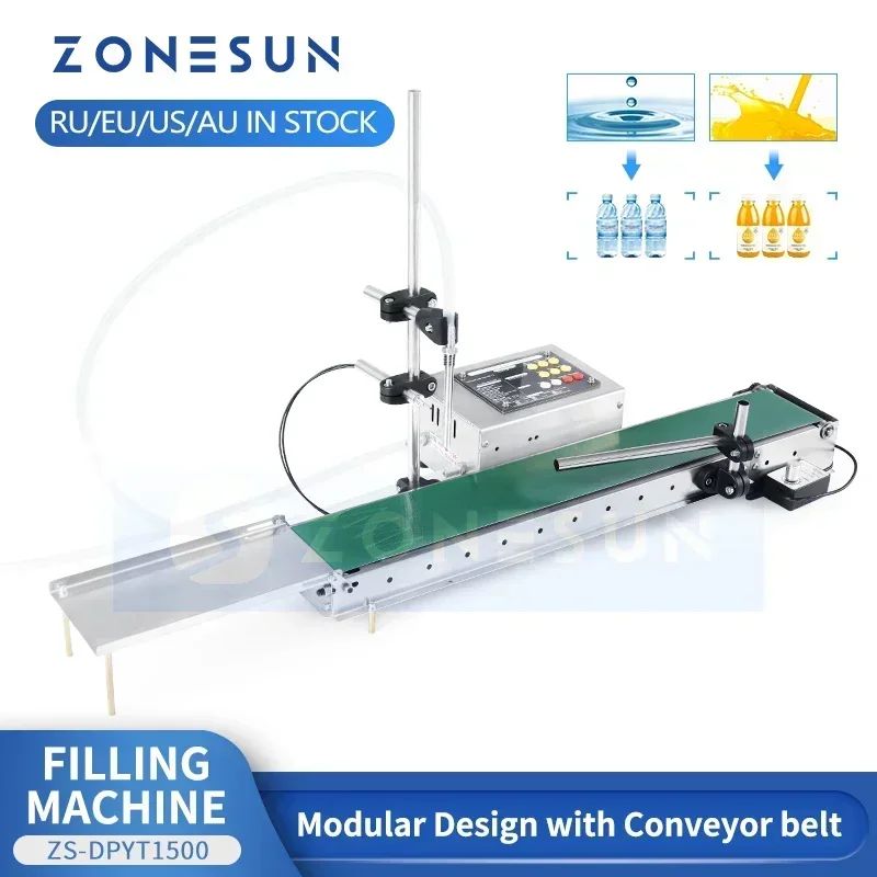 ZONESUN-máquina automática de llenado de líquidos de un solo cabezal con transportador, botella de aceite de Perfume, llenador de agua ZS-DPYT1500/ZS-DPYT3000
