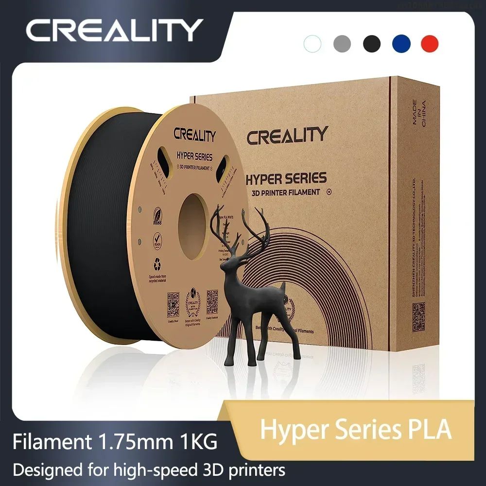CREALITY-materiales para impresora 3D, filamento PLA Hyper Series, 1,75mm, 1KG, mejor fluidez, refrigeración más rápida, alta precisión para impresora 3d