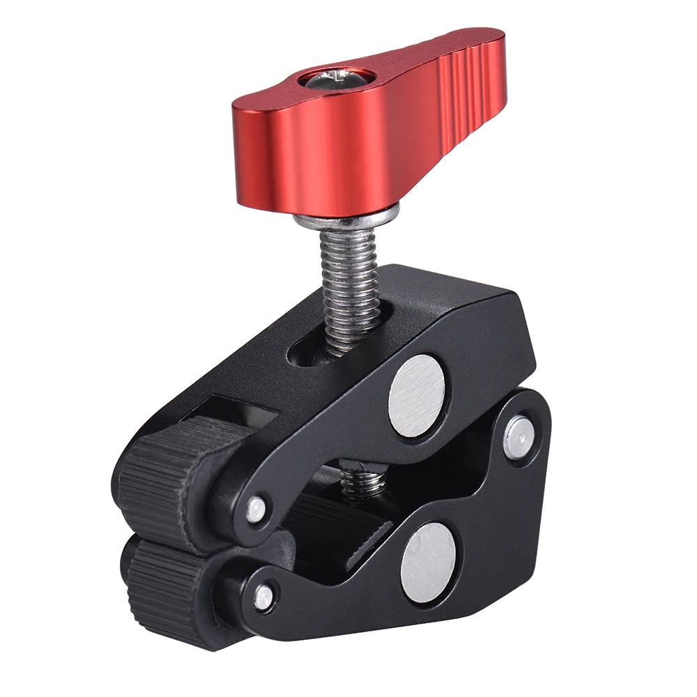 Monitor de montaje con abrazadera para cámara Super Clamp 360 °   Adaptador de cabeza de bola doble con brazo mágico Ballhead para cámara DSLR/Gopro/luces LED/teléfono