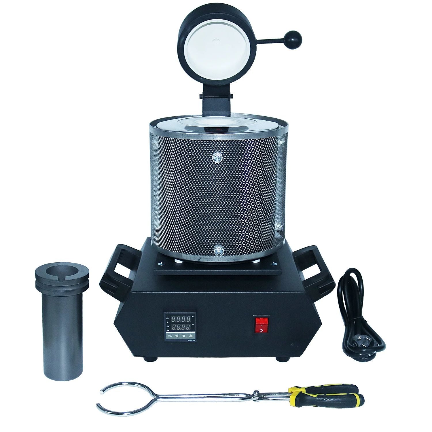 NIUPIKA-horno Digital de fusión de oro, 3KG, capacidad de calefacción, 2100W, fundición, refinación, herramienta de joyería de plata y metales preciosos