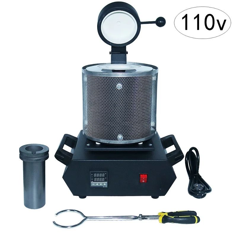 NIUPIKA-horno Digital de fusión de oro, 3KG, capacidad de calefacción, 2100W, fundición, refinación, herramienta de joyería de plata y metales preciosos