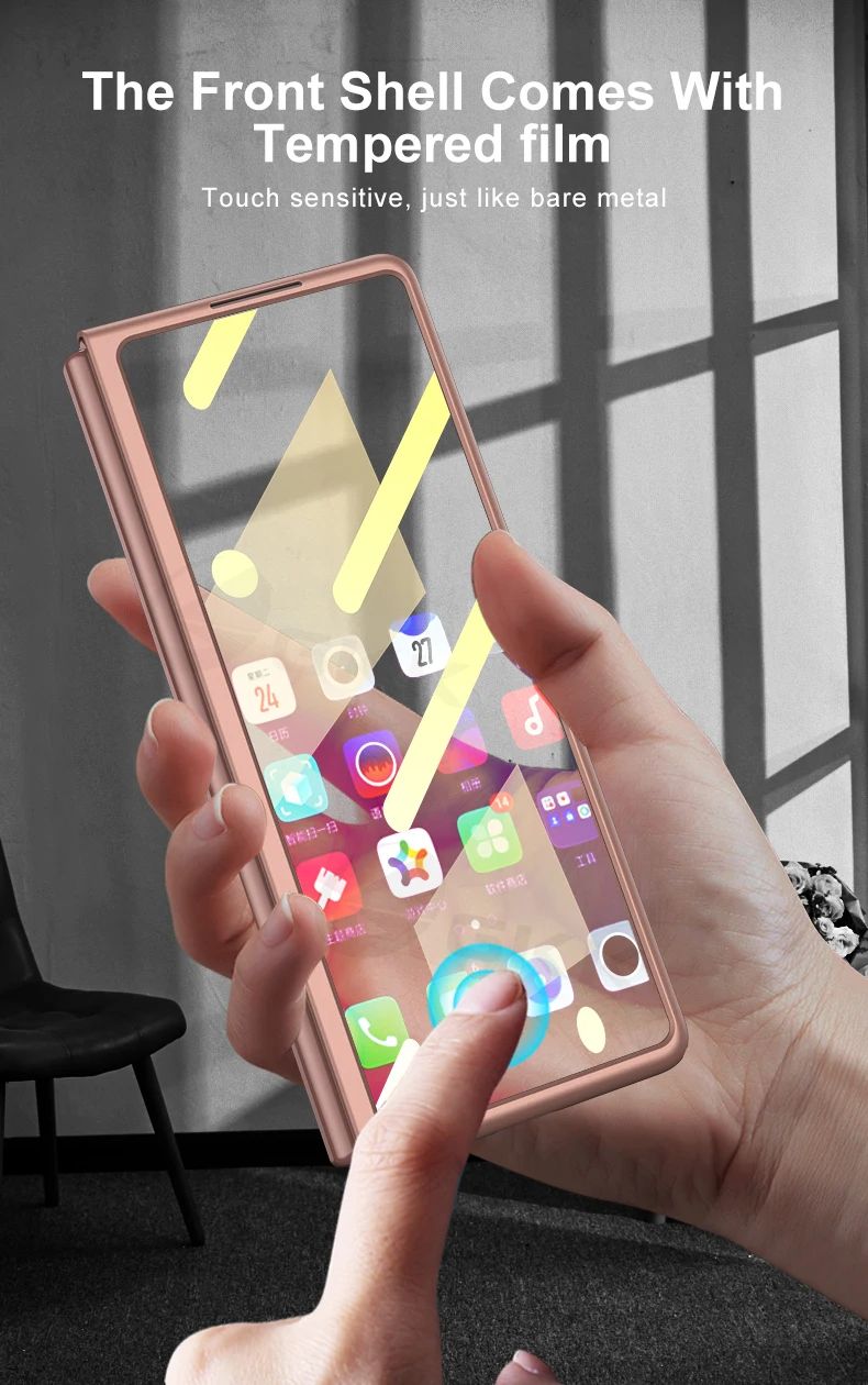 Funda de plástico ultrafina para Samsung Galaxy Z Fold 2, cubierta protectora de cristal mate para pantalla exterior para Samsung Z Fold2 5G