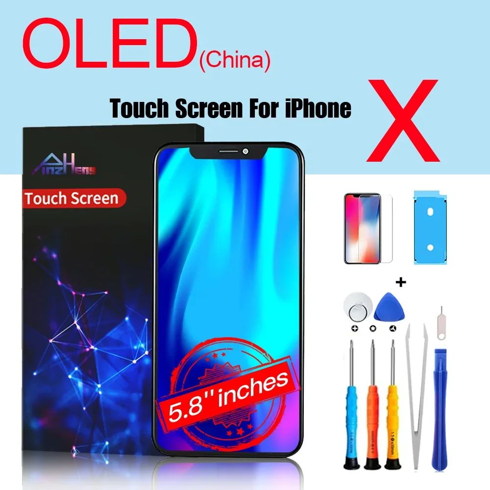 PINZHENG pantalla de alta calidad AMOLED INCELL LCD OLED OEM para iPhone 11 12 13 Mini Pro Max XS XR MAX reemplazo de pantalla con herramienta