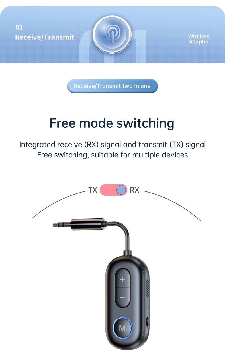 Transmisor receptor Bluetooth 5,3, conector auxiliar de 3,5mm, Dongle USB para avión, adaptador de Audio inalámbrico para TV, PC, auriculares, kit de altavoz para coche