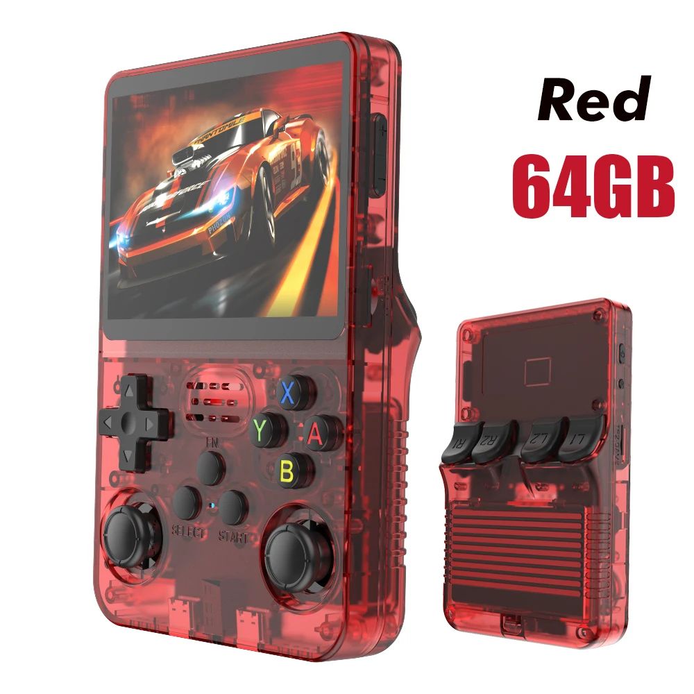 Consola de Videojuegos Retro de Código Abierto de 128 GB, Sistema Linux, Pantalla IPS de 3.5 Pulgadas, Reproductor de Video Portátil de Bolsillo, 64 GB de Juegos