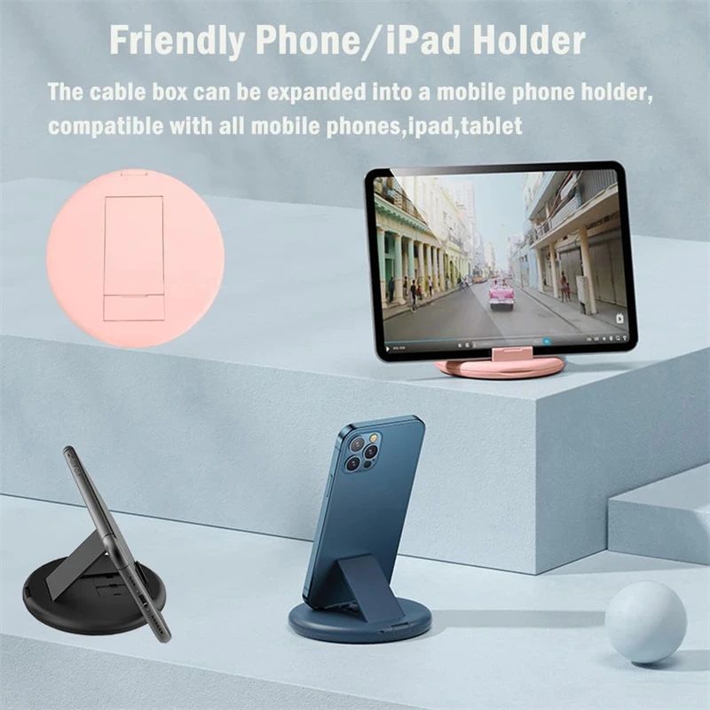 60W Multi tipo C a USB C a Micro USB a iluminación Kit de cables de teléfono de carga rápida para IPhone 14 13 15 Pro caja de almacenamiento de cables de datos
