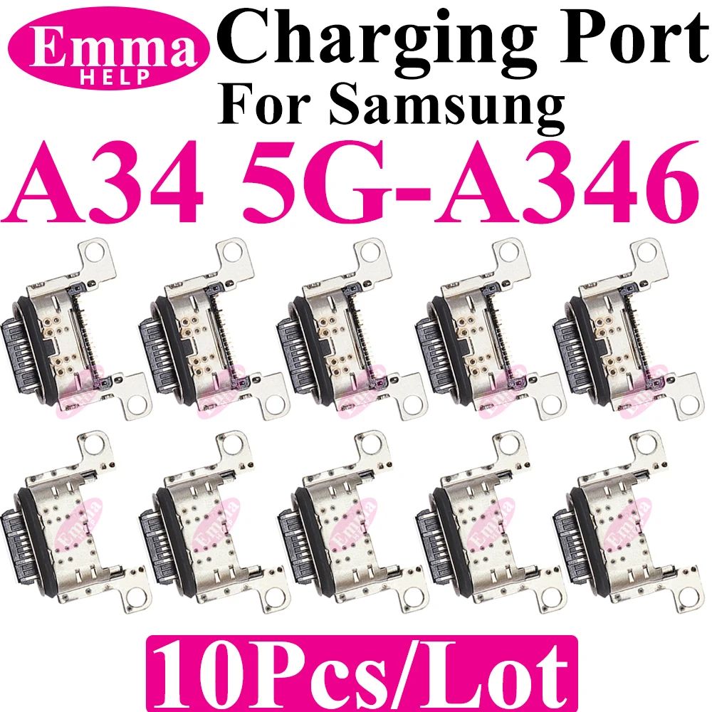 10 Conectores Originales para Puerto de Carga USB para Samsung A15 A05S A25 A35 A55 A13 A04S A14 A23 A33 A24 A34 A54 A53