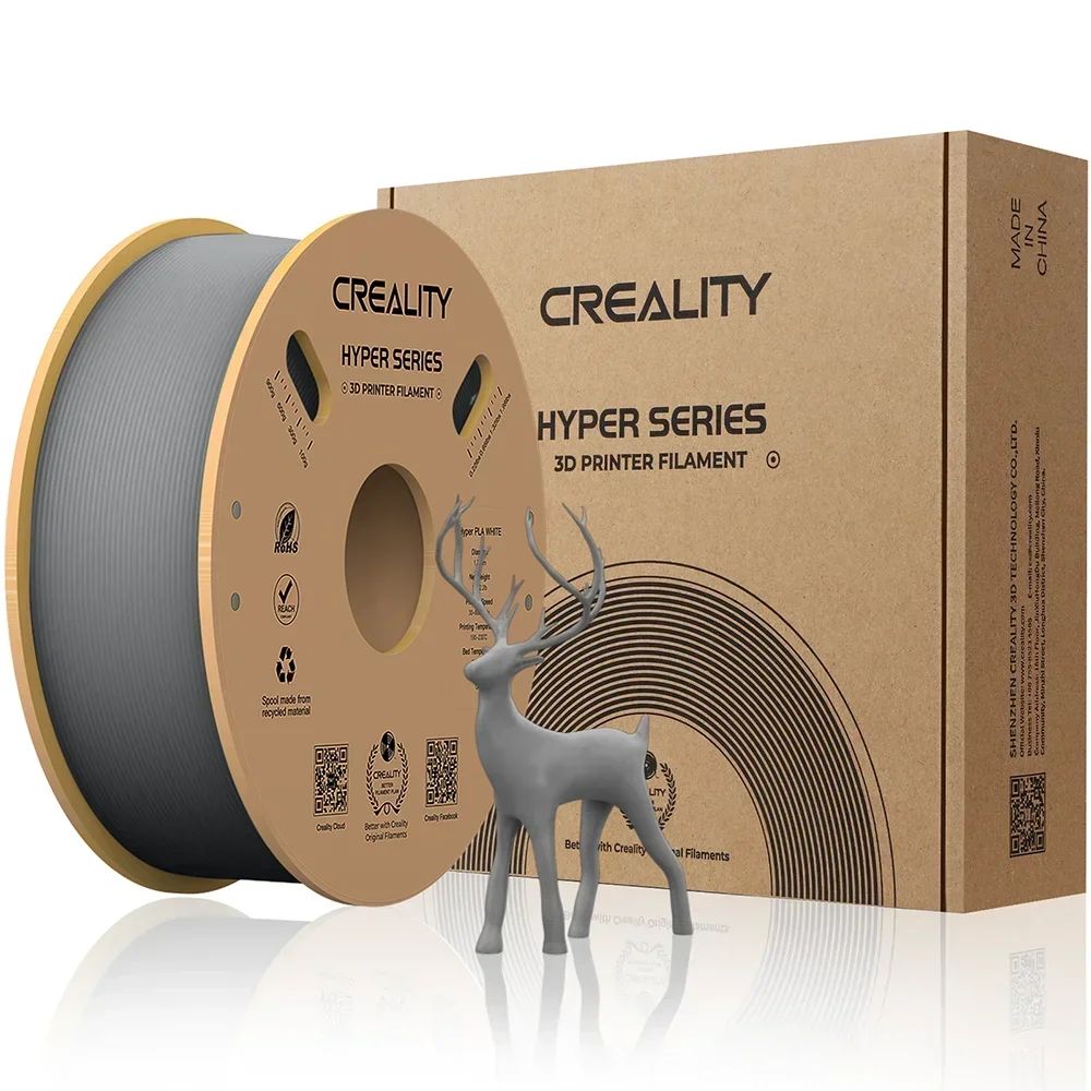 Filamento PLA Creality Hyper Series, 1KG, alta precisión, enfriamiento más rápido, mejor fluidez, resistencia a la humedad no tóxica para impresora 3DP