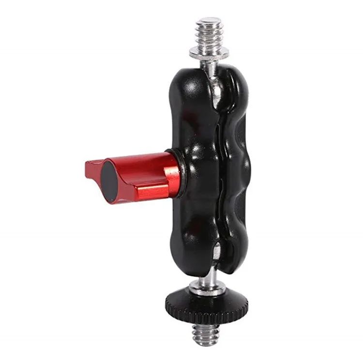 Monitor de montaje con abrazadera para cámara Super Clamp 360 °   Adaptador de cabeza de bola doble con brazo mágico Ballhead para cámara DSLR/Gopro/luces LED/teléfono