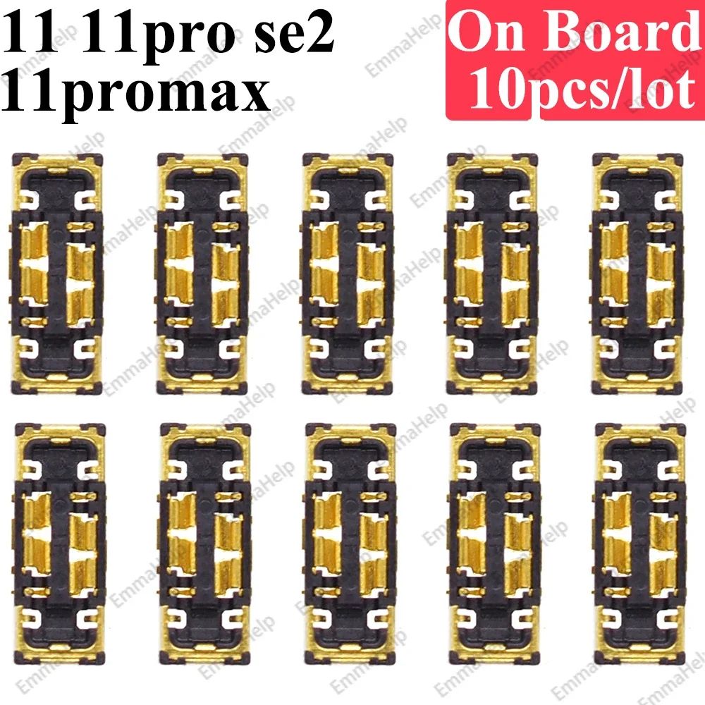 10 Uds batería FPC conector Flex Cable para iPhone 14 15 Plus 13 12 11 Pro Max 7 6S X XR 8 Plus Clip enchufe