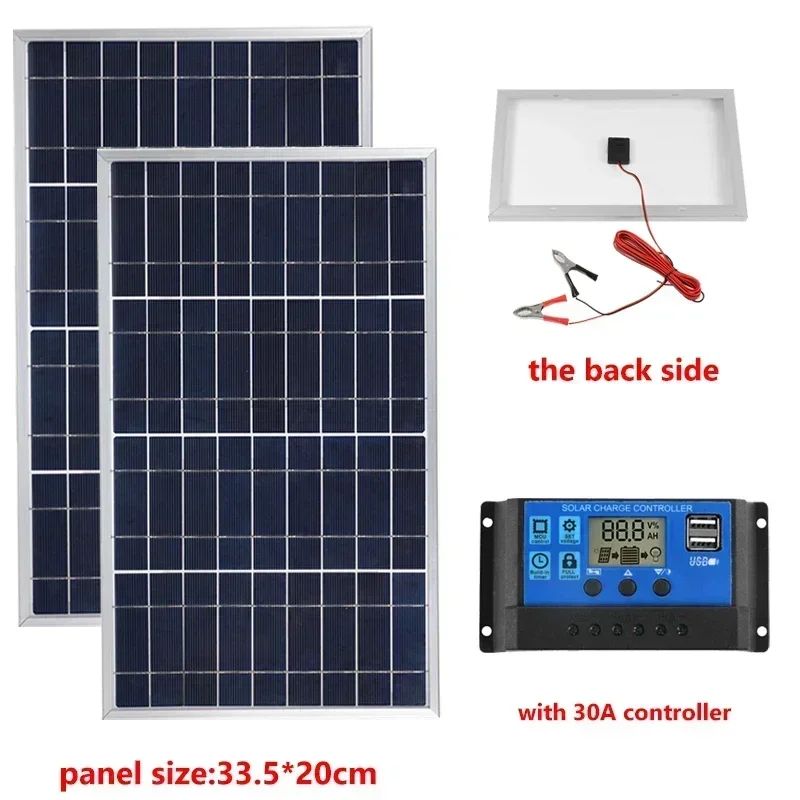 Kit de Panel Solar de 300W, generador Solar policristalino completo de energía USB de 12V, portátil, recargable para exteriores, para el hogar