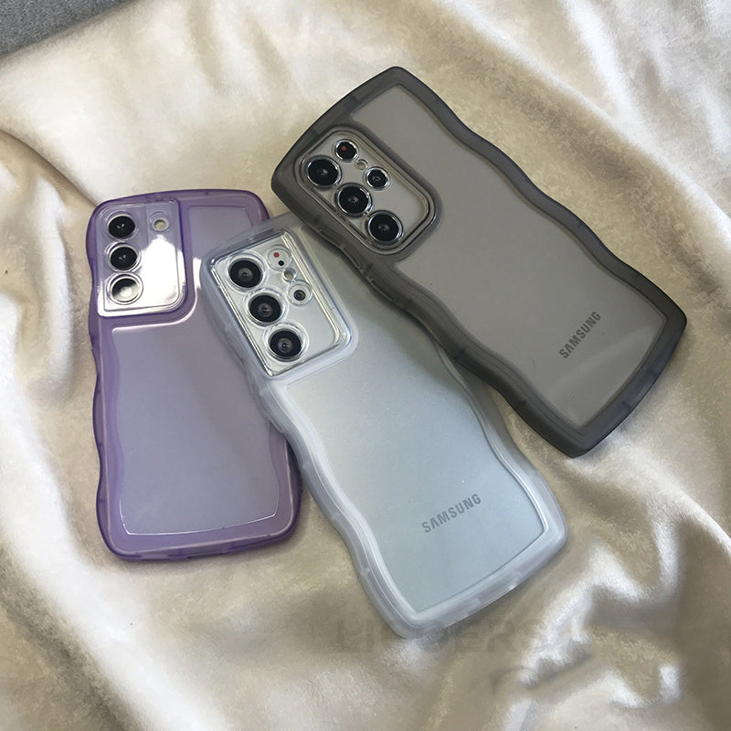 Funda para Samsung Galaxy S26 S25 S24 S23 Ultra S22 S21 S20 Plus FE, diseño de ondas rizadas, antigolpes, con protección completa para la cámara