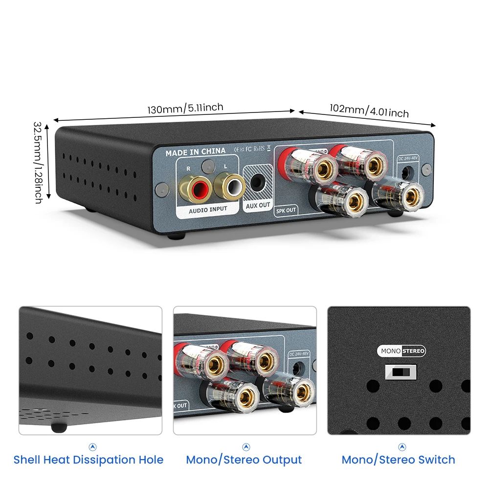 AIYIMA A07 MAX amplificador de Audio en casa 300W X2 TPA3255 Clase D amplificado